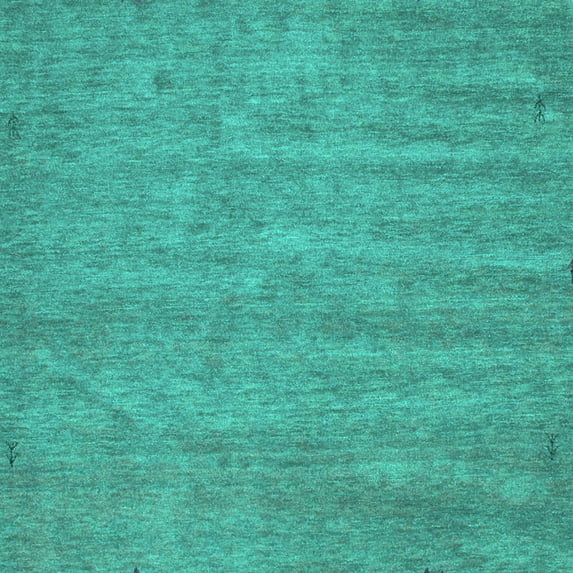 Ahgly Company Indoor Square Abstract Turquoise Blue Contemporary Area Rugs, 3' Square