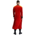 thumbnail image 4 of TiaoBug Men's Halloween Circus Ringmaster Costume Velvet Tailcoat Jacket Festive Rave Party Clubwear Red M, 4 of 7