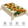 thumbnail image 6 of 60x84inches Vintage Sunflower Tablecloth Rustic Yellow Flower Green Leaves Printed Table Cloths Spill Proof Washable Fabric Table Cover for Farmhouse Kitchen Dining Room Picnic Party Decor, 6 of 7