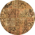 thumbnail image 1 of Ahgly Company Indoor Round Patchwork Brown Transitional Area Rugs, 7' Round, 1 of 4