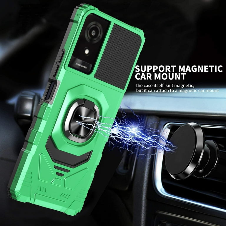 TJS for TCL 50 LE (T510SPP) / TCL K24 (T434D) / K23 Phone Case, [Military  Grade] Robotic Magnetic Support Car Mount Metal Ring Holder Kickstand Cover  ...