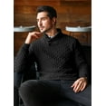 thumbnail image 5 of Fexilor Men's Turtleneck Sweater Pullover Stylish Shawl Collar Knit Top for Regular Fit, 5 of 7