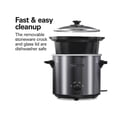 thumbnail image 6 of 4 Quart Round Slow Cooker Black : 2 Settings, Keep Warm, Metal, Hand Wash, 170W, 6 of 7