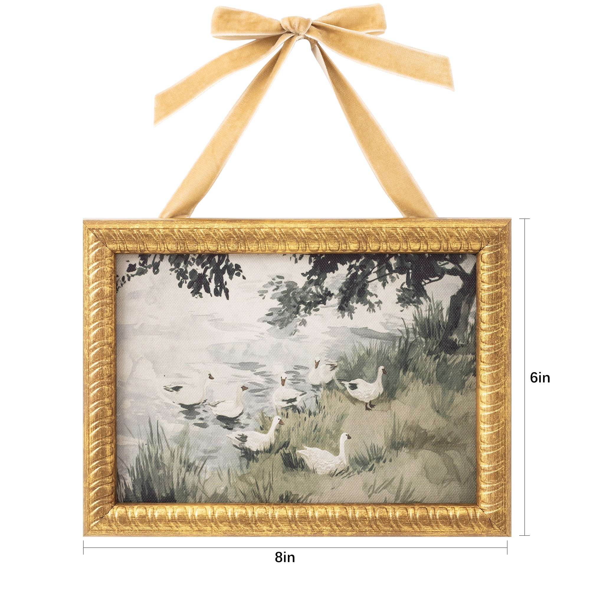 My Texas House Spring Art A Gaggle of Geese Framed Canvas w/Velvet Hanger 8x6