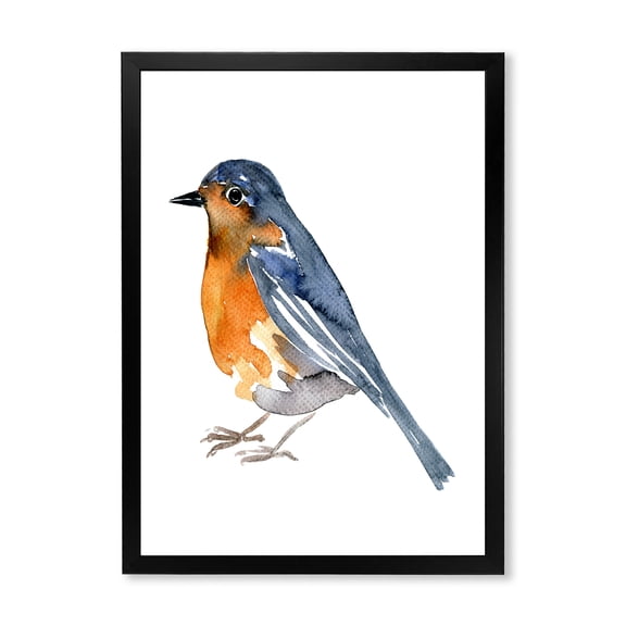 Designart 'Ancient Orange Bird' Traditional Framed Art Print
