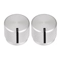 thumbnail image 1 of Unique Bargains Stereo Knob, 20*6*17 mm Aluminium Alloy, Volume Control Knobs, Sliver 2pcs, 1 of 4