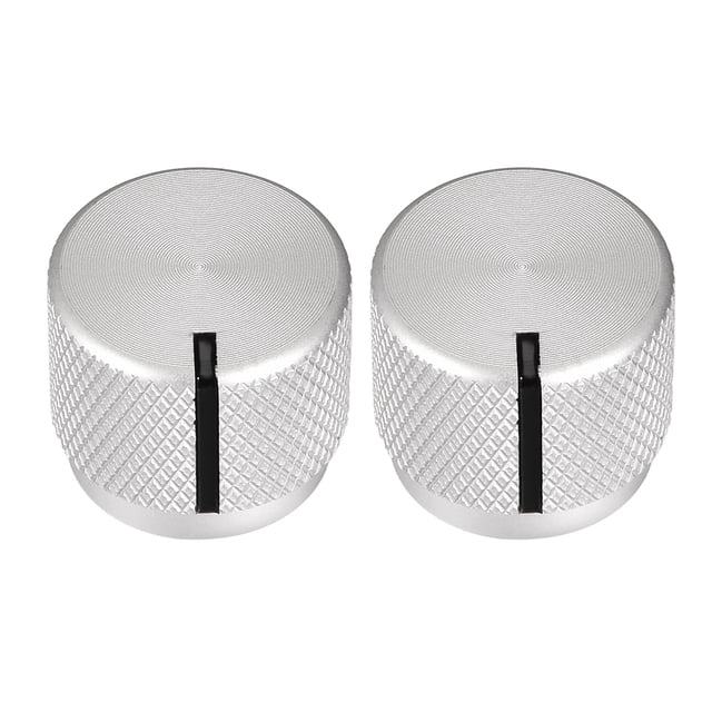 Unique Bargains Stereo Knob, 20*6*17 mm Aluminium Alloy, Volume Control Knobs, Sliver 2pcs