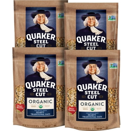 Quaker Organic Steel Cut Oats, 20 oz Resealable Bags, 4 Count