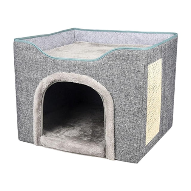 Cama para gatos Zulema Resistente a los arañazos plegable gris casa de cama de gato