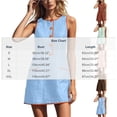 thumbnail image 3 of Wovilon Women's Round Neck Sleeveless A-Line Mini Dress, Button Front Contrast Trim Pocket Shift Top, Relaxed Lightweight Breathable Cotton Linen Blend Solid, 3 of 7