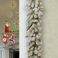 thumbnail image 3 of National Tree Company Pre-Lit Feel Real® Artificial Christmas Garland, Green, Snowy Sheffield Spruce, 100 Multicolor Twinkly™ LED Lights, 9 Feet, 3 of 5