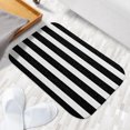 thumbnail image 6 of 1pc Black and White Stripes Absorbent Non-Slip Bathroom Thickened Flannel Rug Decor,Soft,Quick Drying,Suitable For Indoor/outdoor Use,Bathrooms,Bedrooms,Kitchens,Terrace,Laundry Rooms,16"x24", 6 of 9