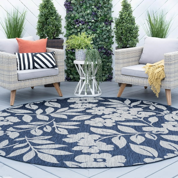 Bliss Rugs Nydia Contemporary Indoor Outdoor Round Area Rug Com Bliss Rugs Nydia Contemporary Indoor, Indoor Outdoor Circle Rugs