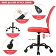 thumbnail image 5 of Ergonomic Desk Chair Height Adjustable Mesh Home Office Chair with Lumbar Support, Mid Back Armless Executive Rolling Swivel Chair, Red, 5 of 8