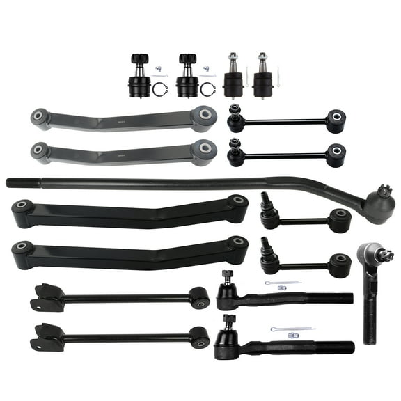 ECCPP 18Pcs Front Upper/Lower Control Arm Inner/Outer Tie Rod End Lower/ Ball Joint Front/Rear Sway Bar End Link Fit 2007-2017 for Jeep for Wrangler 2018 for Jeep for Wrangler JK
