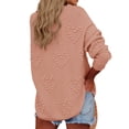 thumbnail image 3 of Heart Patchwork Women Crew-Neck Long Sleeve Casual Knit Sweater Pullovers, 3 of 4