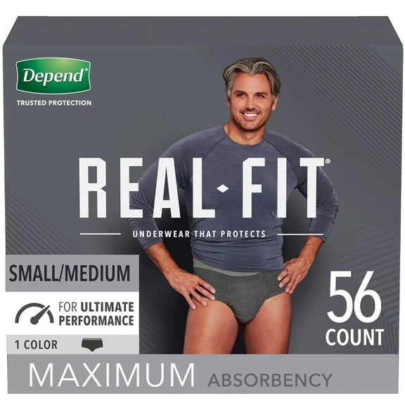 Depend Real Fit Incontinence Underwear for Men, S/M (Gray)