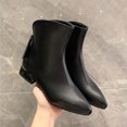 thumbnail image 4 of Botas de cuero con cremallera en la parte posterior y tacones bajos en punta para mujer a la moda de otoño Wmkox8yii shkj539, 4 of 9