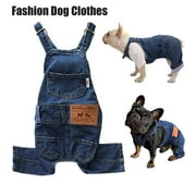 Corashan Dog Shirts Clothes Denim Overalls, Puppy Jean Jacket Sling Jumpsuit Costumes, Fashion Comfortable Blue Pants Clothing for Small Medium Dogs Cats Boy Girl blue XL
