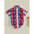 thumbnail image 4 of Bagilaanoe Newborn Baby Boy Shirt Rompers Graphic Print Short Sleeve Bodysuits 6M 12M 18M 24M Infant Casual One Piece Short Jumpsuit, 4 of 8