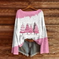 thumbnail image 2 of FAVIPT Women Christmas Boho Sweater Long Sleeve Boat Neck Knit Pullover Oversized Graphic Printing Western Tops Casual Fashion Vintage Blouses 2025 Pink,S, 2 of 4