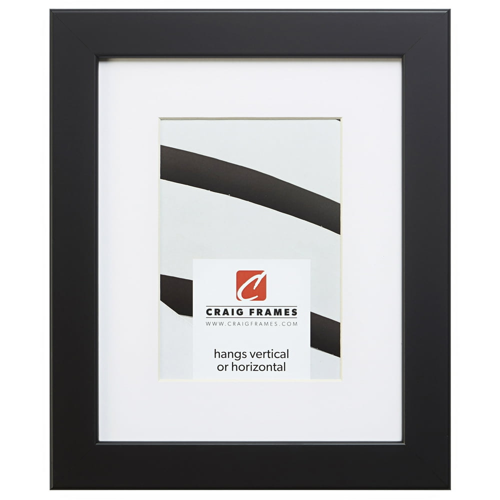 Craig Frames 26273 20x20 inch Black Satin Picture Frame Matted for a