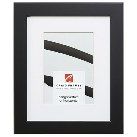 Craig Frames 26273 11 x 17 Inch Black Satin Picture Frame Matted to Display an 8 x 12 Inch Photo
