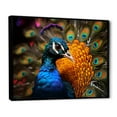 thumbnail image 2 of Designart "Harmonious Majesty Of Colorful Peacocks" Animals Peacock Floater Framed Wall Art Living Room, 2 of 5