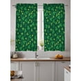 thumbnail image 2 of Green Shamrock Curtains 45 Inch Length, Sheer Curtains for Bedroom Living Room Window St. Patrick's Day Spring Lucky Vintage Rod Pocket Drapes Kitchen Curtains Small Half Window 42"x45" 2 Panels, 2 of 6