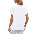 thumbnail image 3 of BLVB Women's Summer Tunic Tops Crew Neck Petal Sleeve Chiffon T-Shirt Casual Swiss Dots Going out Dressy Blouse, 3 of 4