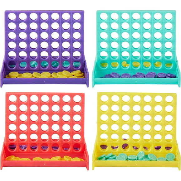shiyou-The Twiddlers 24 Pack Mini 4 in a Row Games for Kids Age 3+ (4 Colours) Line Up Mini Board Games for Education, Travel, Camping, Operation, Kids & Family