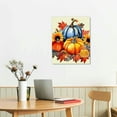 thumbnail image 2 of COMIO Fall Canvas Wall Art, Vintage Autumn Orange Blue Pumpkin Picture, Retro Farmhouse Fall Prints Poster, Rustic Autumn Harvest Thanksgiving Decor Sunflower Mushroom Painting 16x20in, 2 of 4