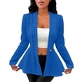 thumbnail image 2 of successthop Fall Jackets for Women Long Sleeve Jacket Open Front Coat Plus Size A Line Flare Hem Winter Casual Outwear S, 2 of 5