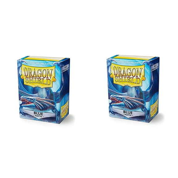 2 Packs Dragon Shield Matte Blue Standard Size 100 ct Card Sleeves Value Bundle!