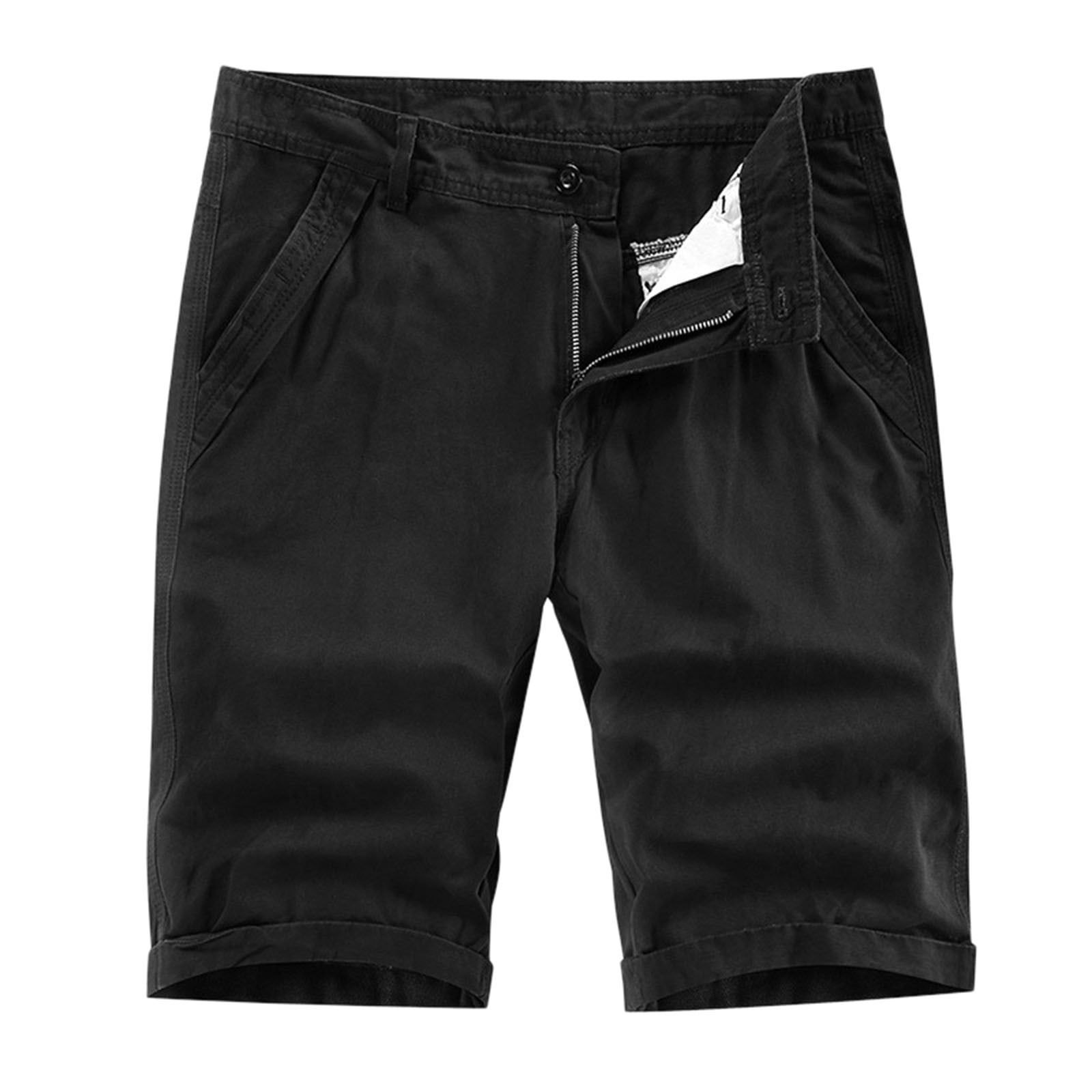 Men's Cargo Pants Mens Summer Cotton Knee Length Slim Fit Cotton ...