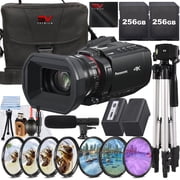 Panasonic HC-X1200 UHD 4K HDMI Lightweight Compact Camcorder with 2 Pack 256GB SanDisk Memory Card + Case + Filter Kit + SV Premium Accessory Bundle