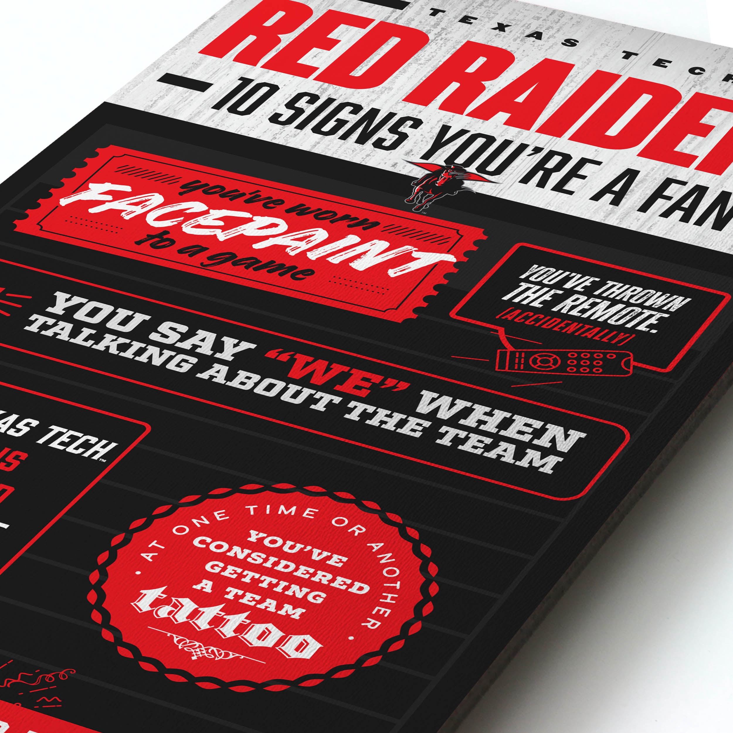 YouTheFan NCAA Texas Tech Red Raiders 3D Top 10 Wall Art
