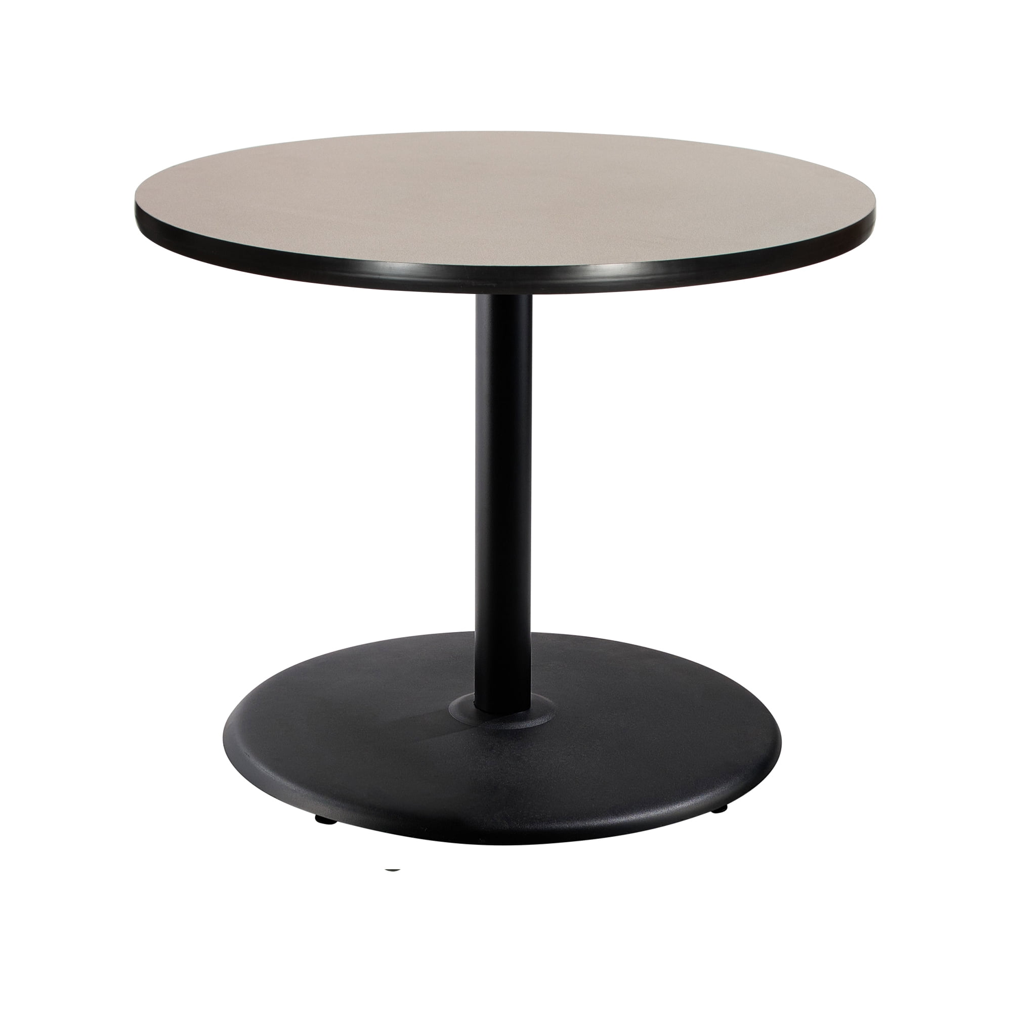 Hampden Furnishings Bennet Collection Steel Frame 36" Round Top, Round Base, 42" Height, Cafe Table, Black Frame/Grey Nebula Top