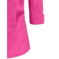 thumbnail image 6 of J. METHOD Women's Button Down Shirt 3/4 Sleeve Roll Up Stretch Collar Office Work Formal Casual Basic Blouse Top, 6 of 6
