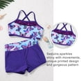 thumbnail image 6 of iiniim Kids Girls 2 Pieces Gymnastic Unitard Shiny Mermaid Top Bra with Shorts Athletic Dancewear Swallowtail Blue 8, 6 of 7