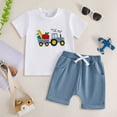 thumbnail image 2 of Nwiuh Toddler Baby Boy Girl Back To School Outfits First Day of Preschool T-Shirt Top Gingham Shorts Sets Kindergarten Outfit (White, 3-4 Years), 2 of 3