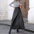 thumbnail image 6 of QHFBli Womens Long Maxi Woolen A Line Skirt Autumn Winter Plaid Skirt, 6 of 7