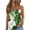 Green, variant on Tropical Print Smocked Tube Top for Women, Strapless Elastic Bandeau with Palm Tree Pattern - Summer Beach Vacation Sleeveless Camisole Sky Blue XL