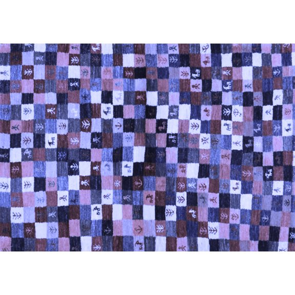 Ahgly Company Indoor Rectangle Abstract Blue Contemporary Area Rugs, 5' x 8'