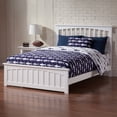 thumbnail image 1 of Mission Full Wood Foundation Bed with Matching Footboard in White, 1 of 10