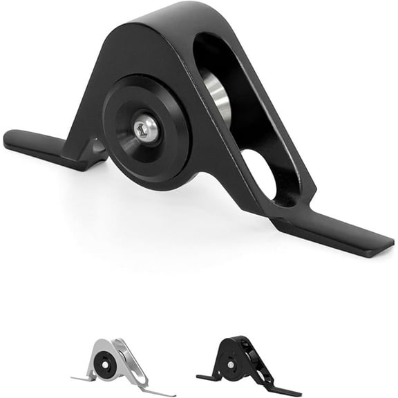 BLUEWING Fishing Roller Guide Striper Heavy Duty Fishing Rod Guide Aluminium Alloy Pole Rod Roller Guide Ring for Big Game Rod Trolling Fishing , #4 Black