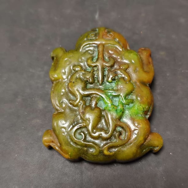 Antique-style Xiuyan jade handicrafts, pendants, dragon and phoenix jade ornaments, imperial court style