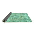 thumbnail image 2 of Ahgly Company Indoor Round Medallion Turquoise Blue Traditional Area Rugs, 7' Round, 2 of 4