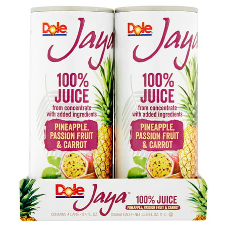 Dole Jaya Pineapple, Passion Fruit & Carrot 100% Juice 4 x ...