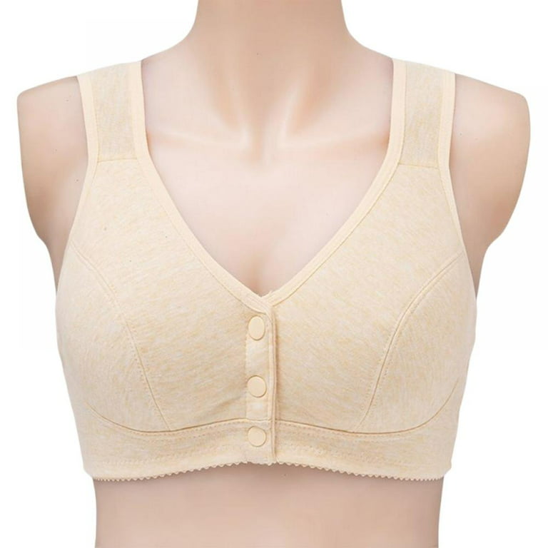 Middle-aged and elderly mother's bra women's pure cotton no rims large size  vest style push